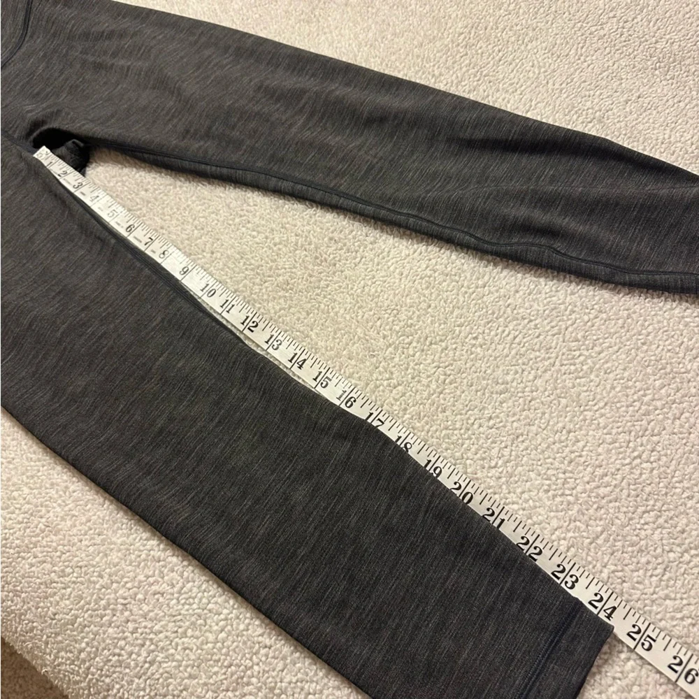 Lululemon Wunder Under Hi-Rise 7/8 Tight Heathered Black Gray Leggings Luxtreme